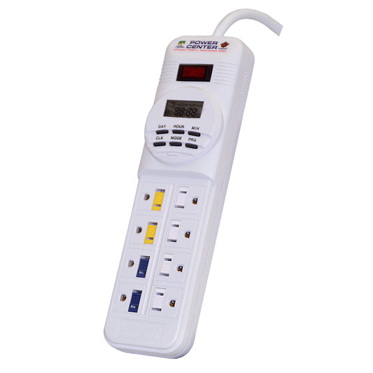 Coralife Digital Power Center Day Night Timer White 10.75" x 3" x 1.75"