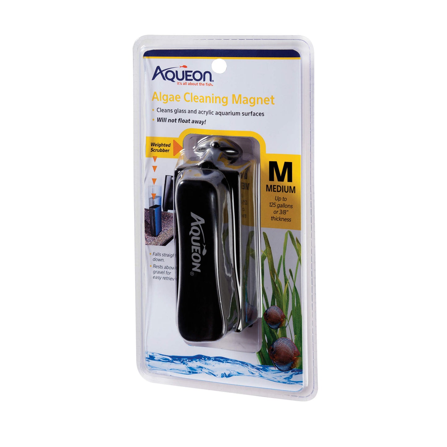 Aqueon Algae Cleaning Magnets Medium Black 4.5" x 2.5" x 9"