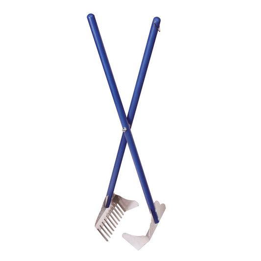 Four Paws Sanitary Pooper Scooper Rake Scoop Blue 5.25" x 7" x 33.5"