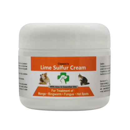 Classic's Lime Sulfur Pet Skin Cream - Pet Care and Veterinary Treatment for Itchy and Dry Skin