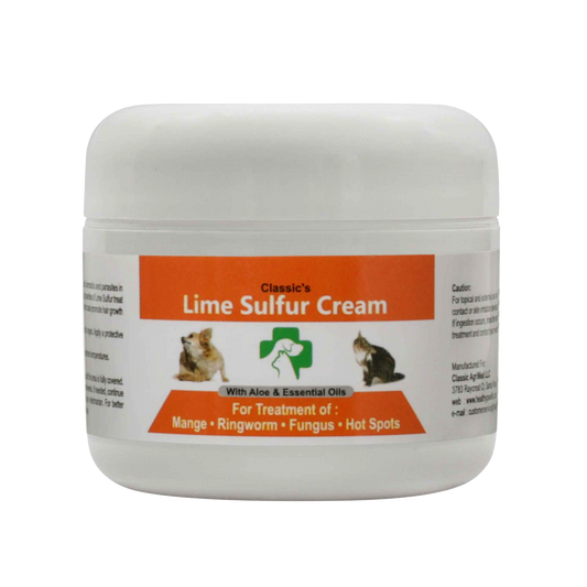 Classic's Lime Sulfur Pet Skin Cream - Pet Care and Veterinary Treatment for Itchy and Dry Skin