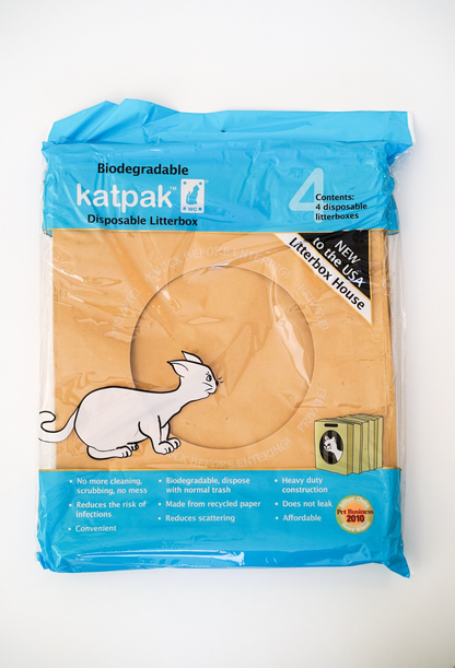 KatPak Biodegradable Litter Box - 4 Pack