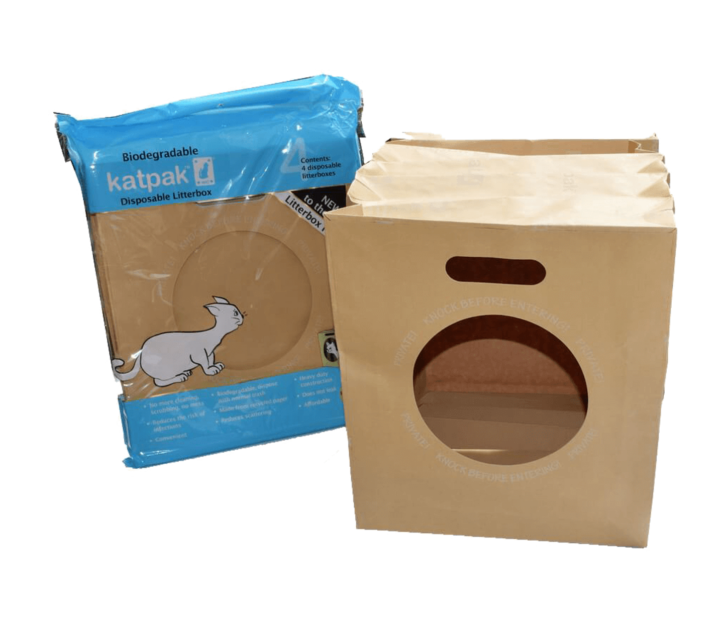 KatPak Biodegradable Litter Box - 4 Pack