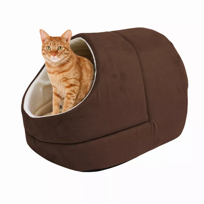 GOOPAWS Cat Cave for Cat and Warming Burrow Cat Bed, Pet Hideway Sleeping Cuddle Cave