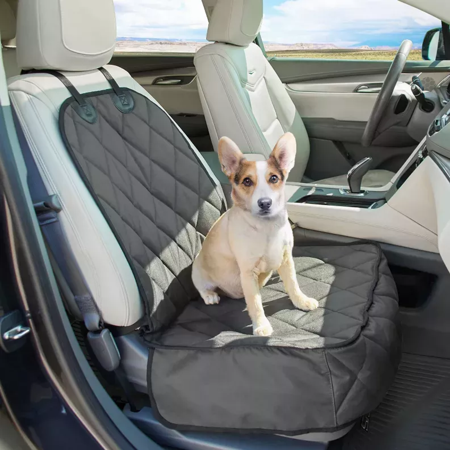 GOOPAWS Dog Front Car Seat Cover, Waterproof, Non Slip, Durable Pet Front Car Seat Cover for Trucks, SUV