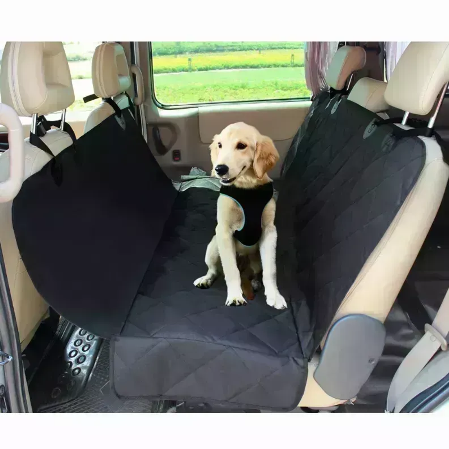 JESPET Dog Car Seat Cover for Pets, Dog Car Travel Car Seat Protector for Cars, Trucks, SUV, Black