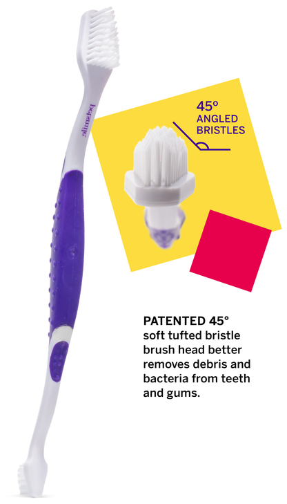 Professional Pet Toothbrush - Patented 45 Degree Dual-Ended Brush Head