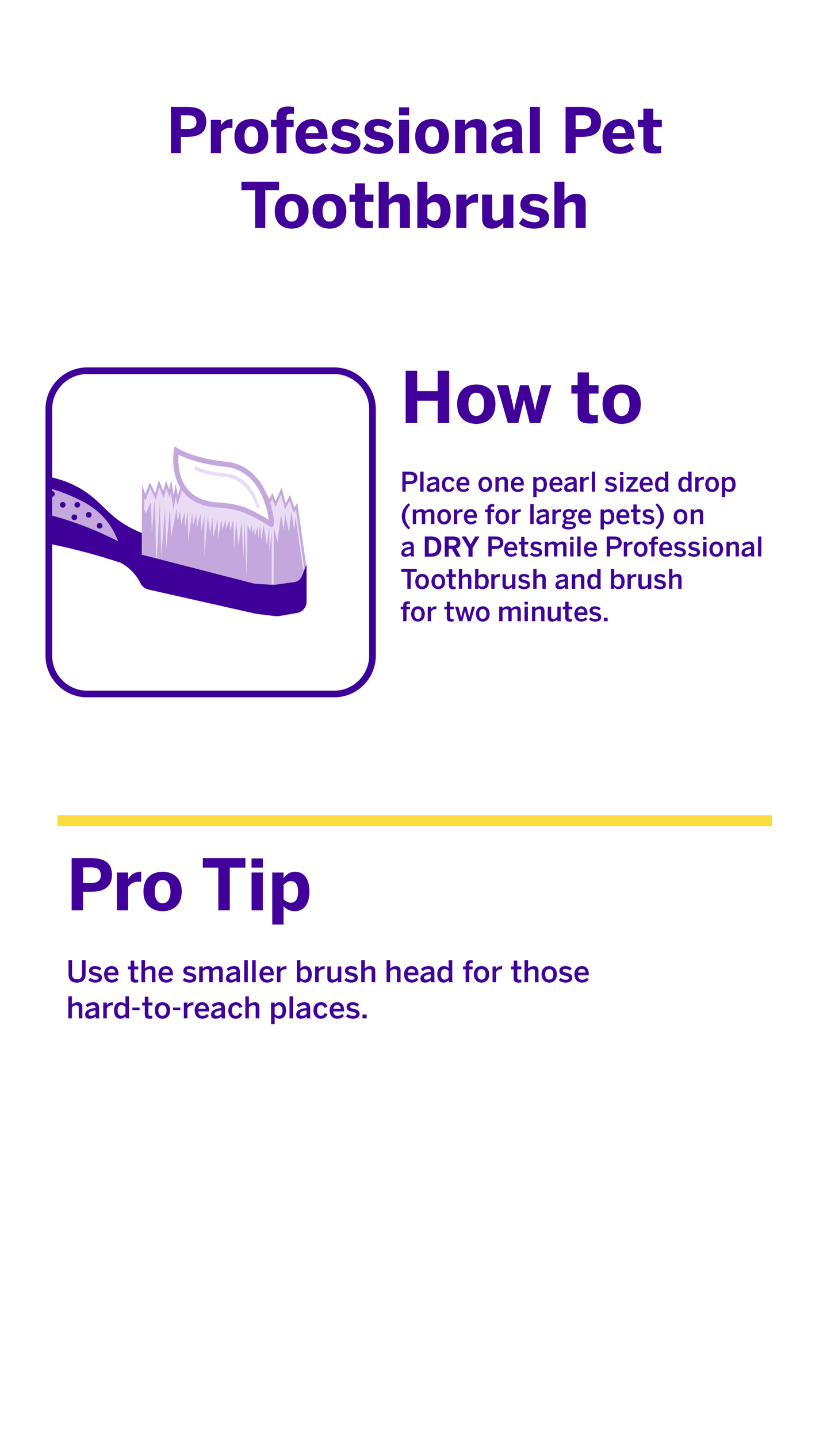 Professional Pet Toothbrush - Patented 45 Degree Dual-Ended Brush Head