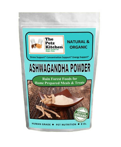 Ashwagandha Powder - Stress, Concentration & Energy Support*  The Petz Kitchen Dogs Cats