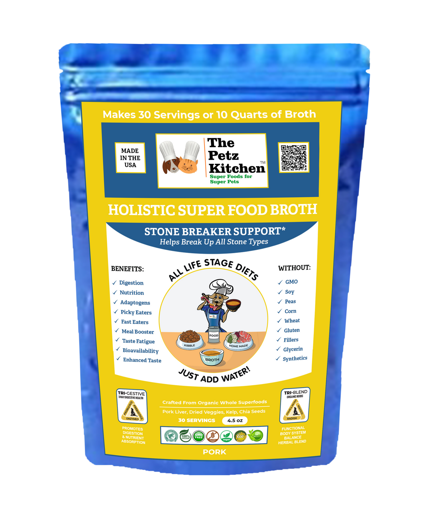 Super Food Broth Stone Breaker Support* The Petz Kitchen Dogs & Cats