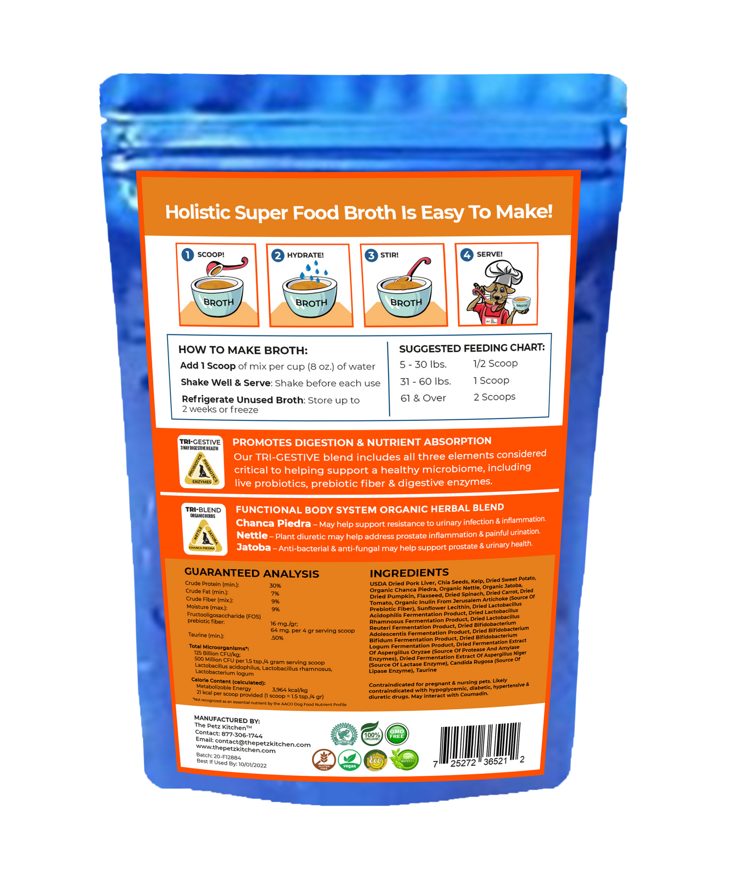 Super Food Broth Urinary Tract Health Support* The Petz Kitchen Dogs Cats