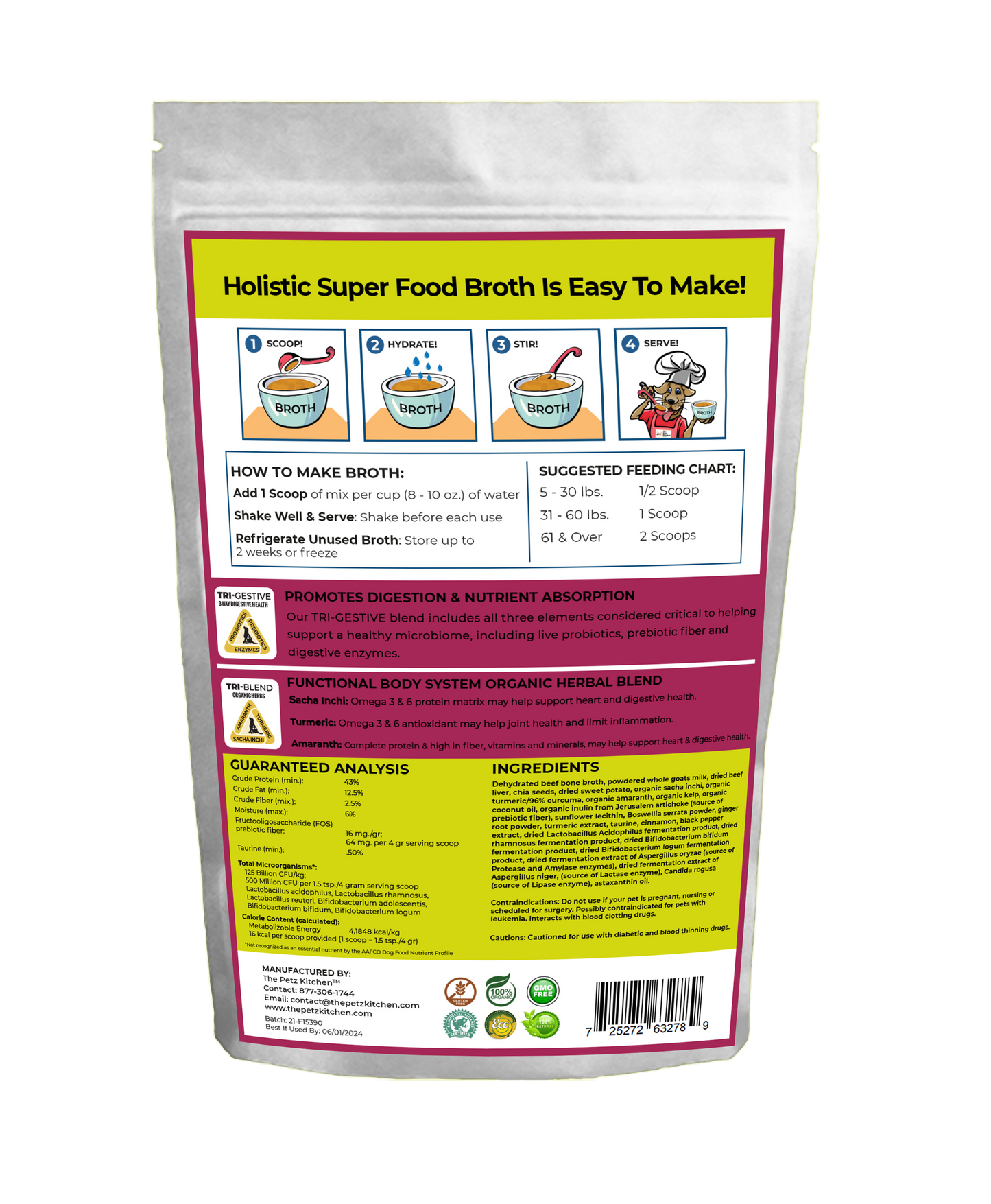 Goats Milk + Bone Broth Base Max* Joint, Skin & Coat Support Broth* The Petz Kitchen Dog & Cat