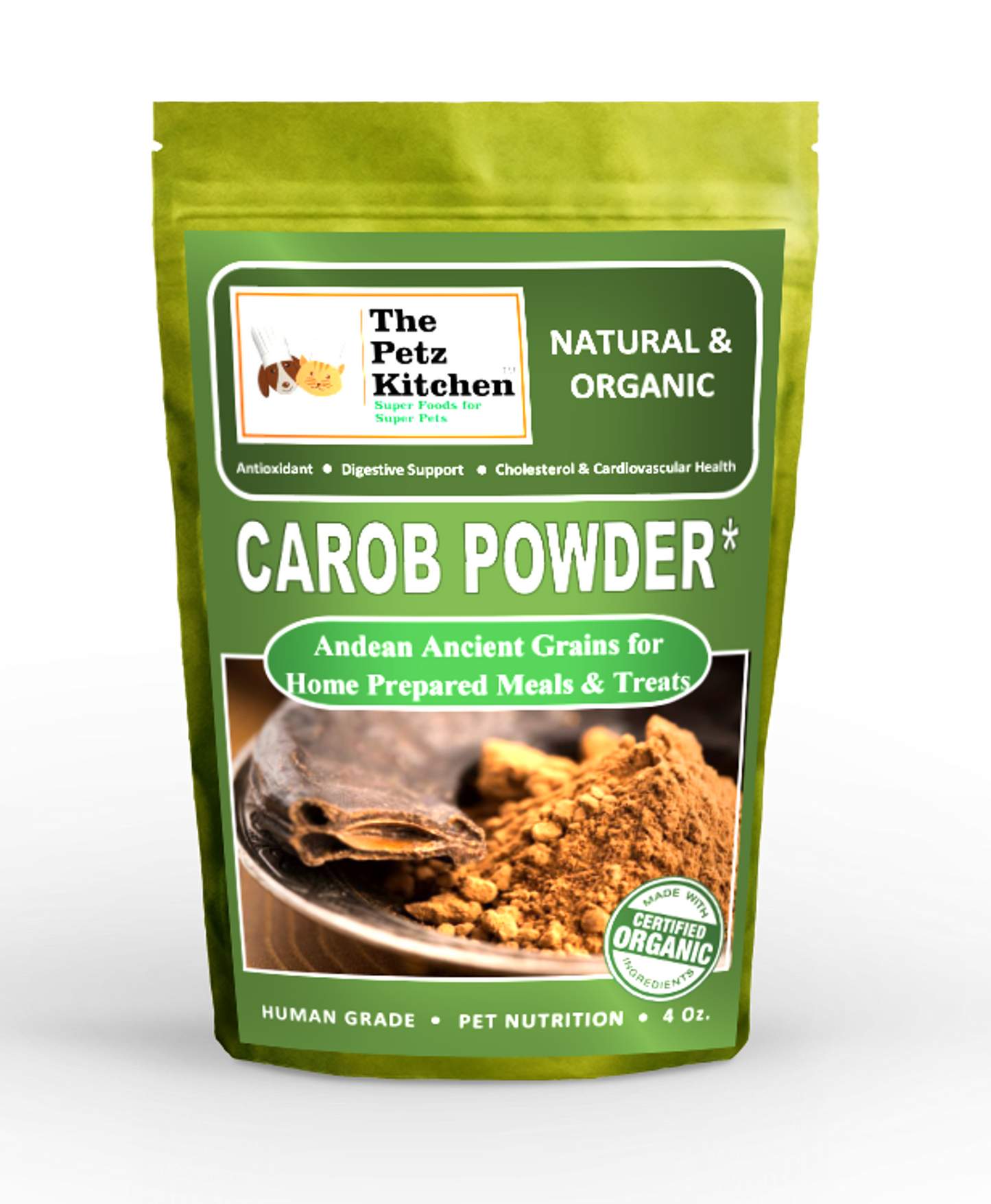 Carob Antioxidant Digestive & Cardiovascular Support* The Petz Kitchen - Organic Raw & Human Grade Ingredients For Home Prepared Meals & Treats