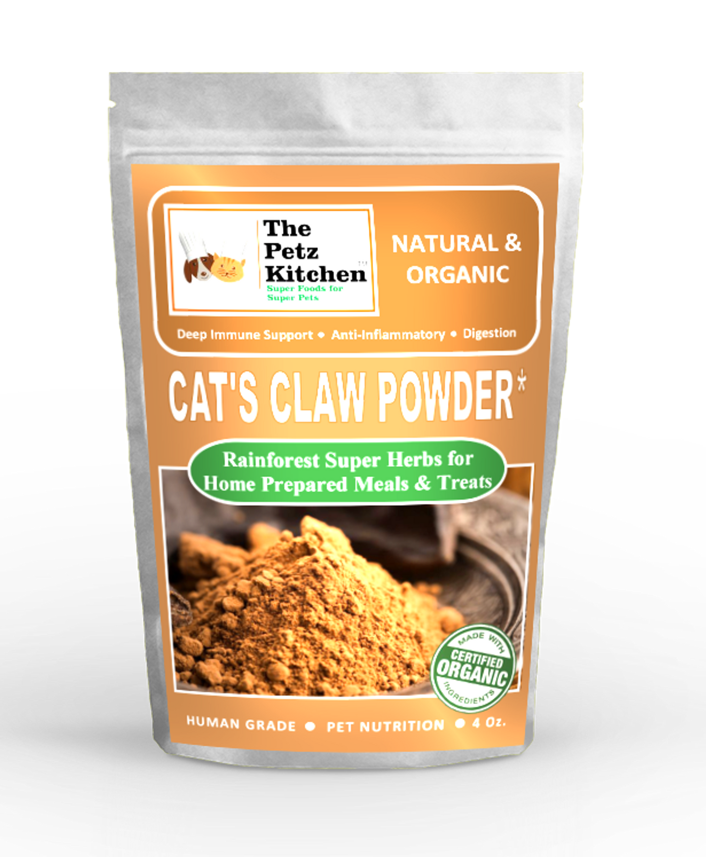 Cat'S Claw Powder Immune & Inflammation Support* The Petz Kitchen Organic & Human Grade Ingredients For Home Prepared Meals & Treats