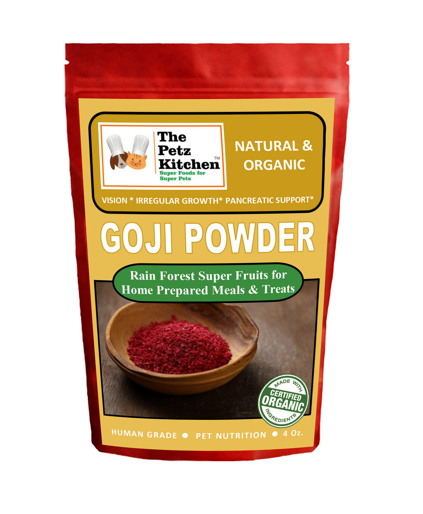 Goji Powder - Vision, Irregular Growth & Pancreatic Support* The Petz Kitchen