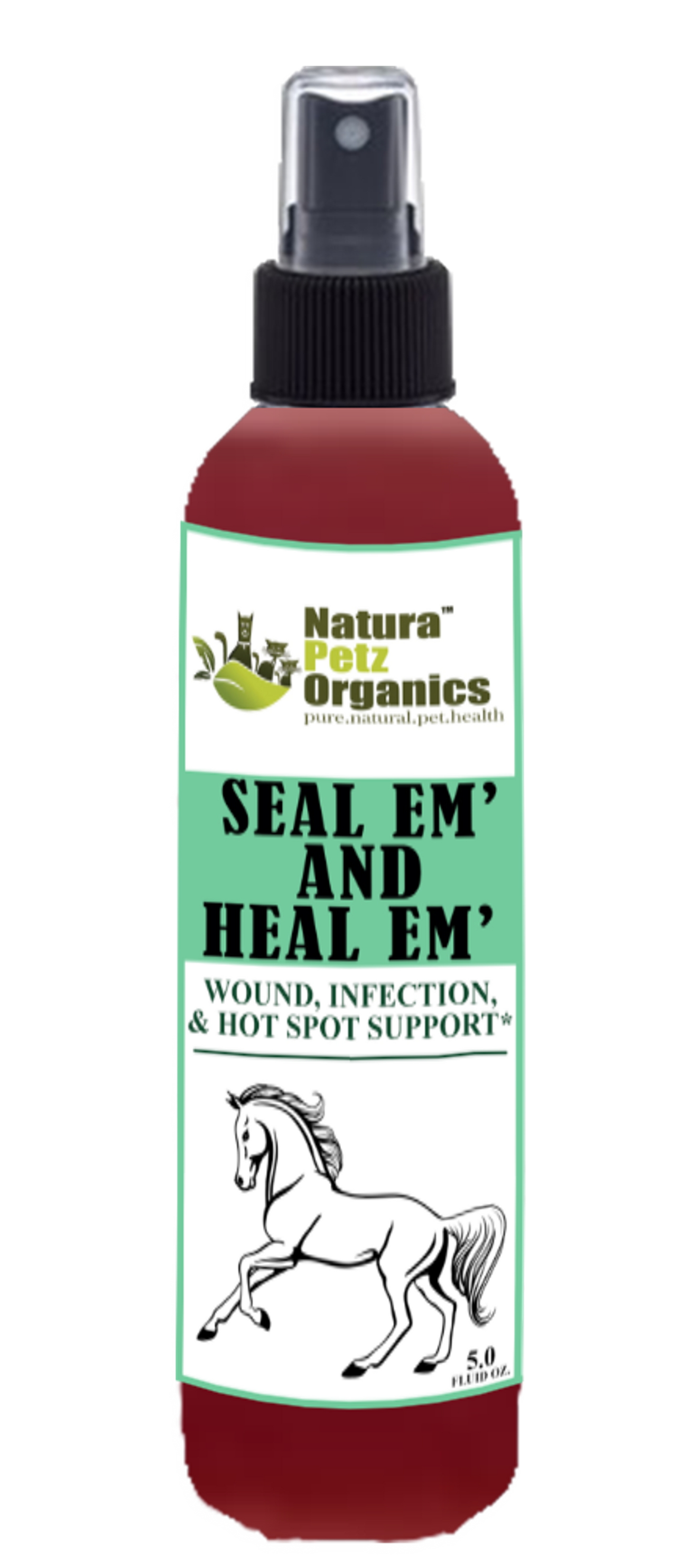 Seal Em And Seal Em Horse Spray Tincture - Wound, Infection Ulcer Bite Bleeding & Hot Spot Support*