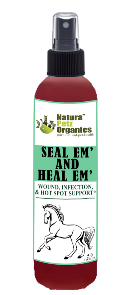 Seal Em And Seal Em Horse Spray Tincture - Wound, Infection Ulcer Bite Bleeding & Hot Spot Support*