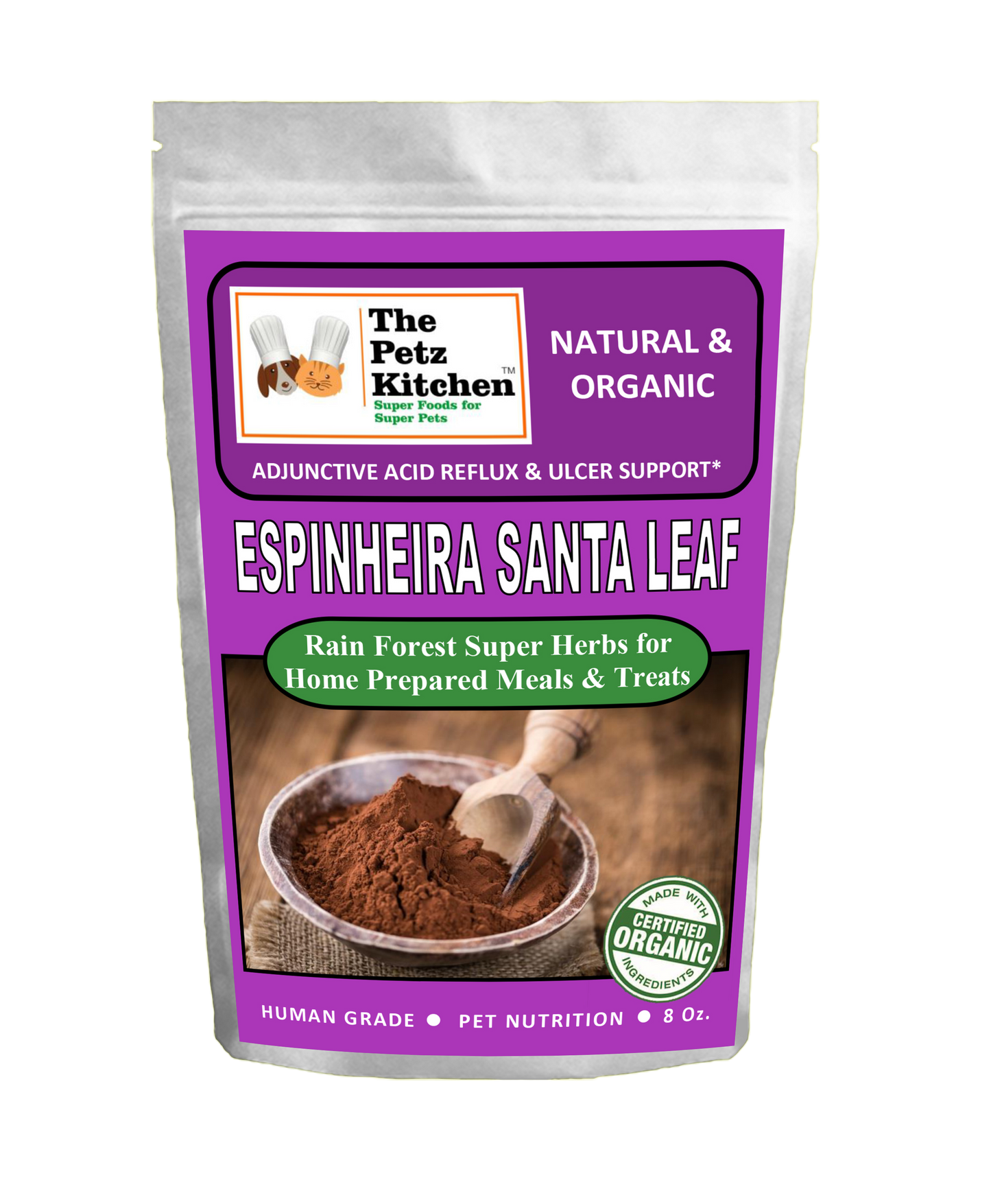 Espinheira Santa Leaf - Adjunctive Acid Reflux & Ulcer Support* The Petz Kitchen For Dogs And Cats*