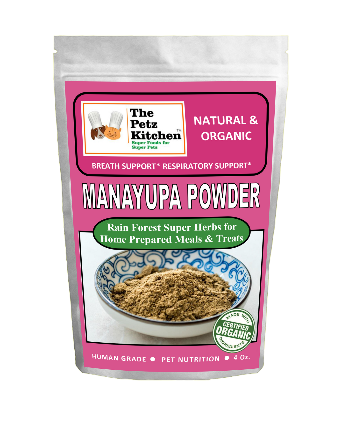 Manayupa Powder - Breath Support & Respiratory Support* The Petz Kitchen For Dogs & Cats*