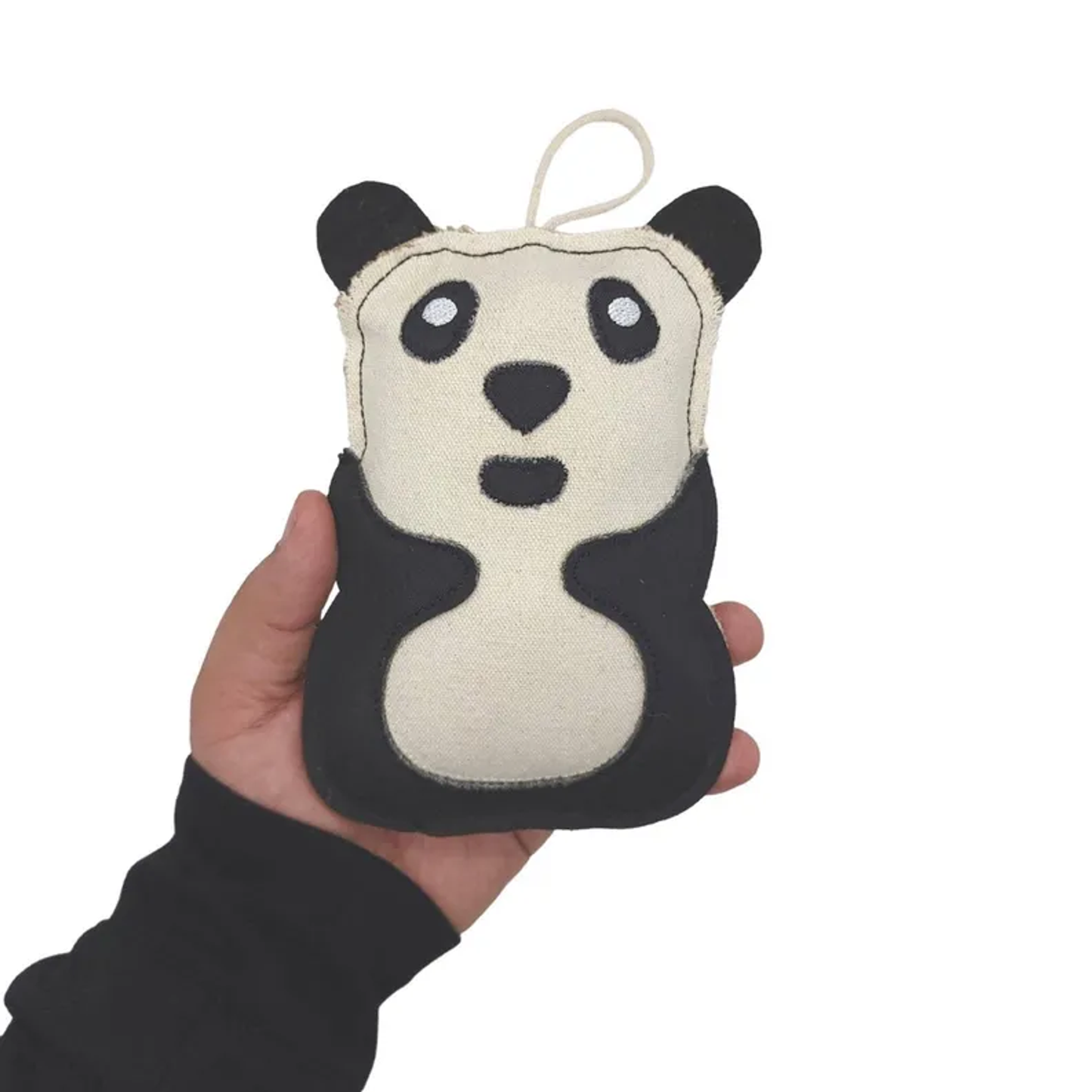 Eco-Friendly Canvas and Jute Panda Dog Toy