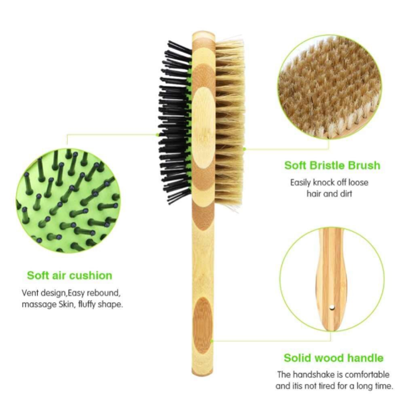 Dual Sided Dog Bamboo Grooming Brush