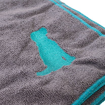 Quick Drying Microfiber Dog Bath Towel with Dog Silhouette