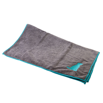 Quick Drying Microfiber Dog Bath Towel with Dog Silhouette