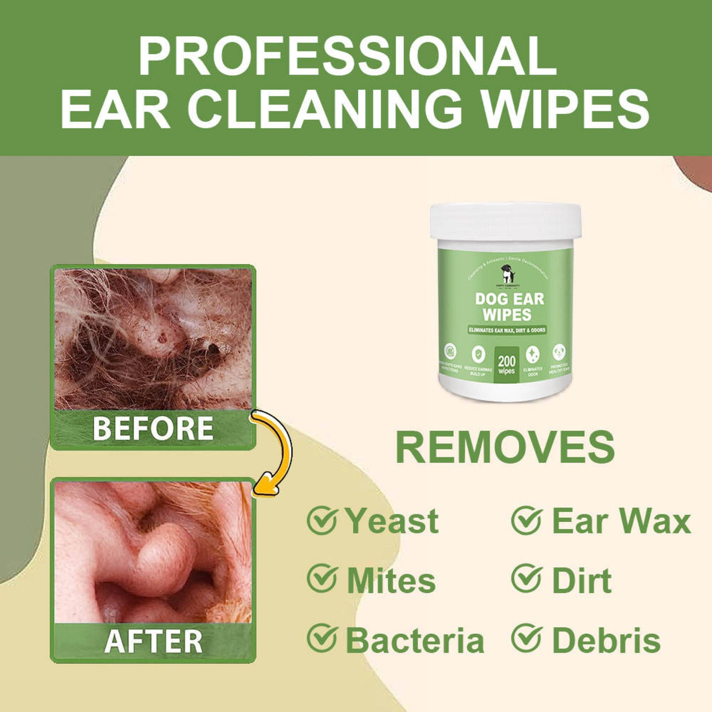 Dog Ear Wipes by Puppy Community