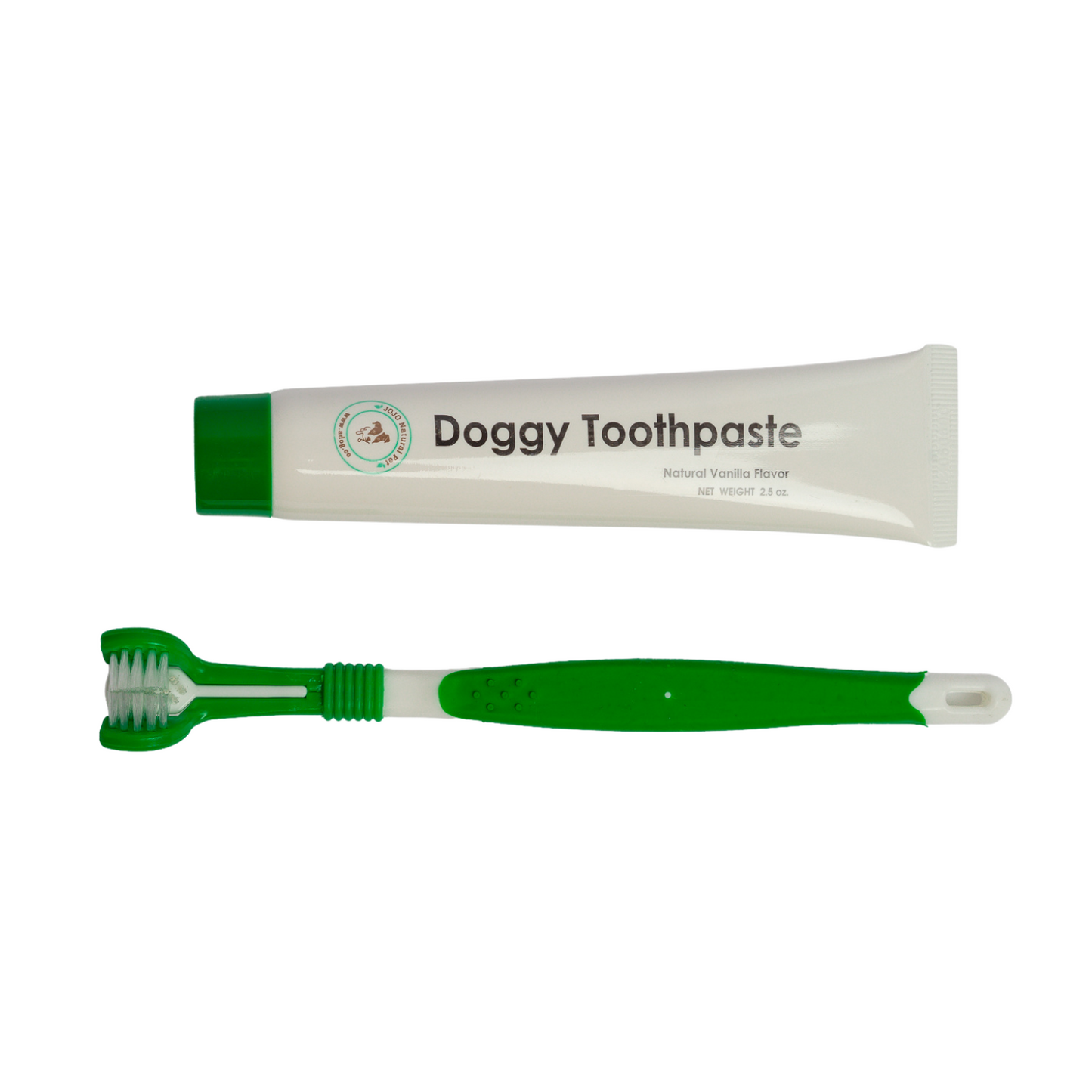 Triple Headed Dog Toothbrush with All-Natural Toothpaste Kit – Complete 2-Piece Dental Care Solution for Dogs