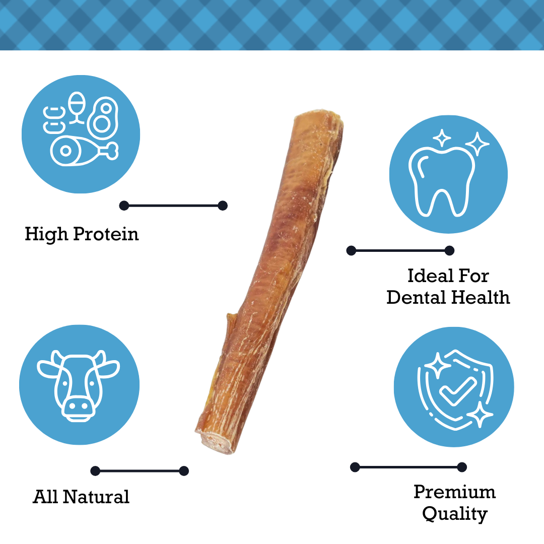 Country Living All-Natural Beef Bully Stick Dog Treats – High-Protein, Low-Odor Dog Treats for Chewing, and Behavioral Training, Long-Lasting, Healthy Snacks for Dogs – 6" Standard (10-Pack)