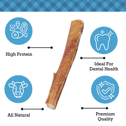 Country Living All-Natural Beef Bully Stick Dog Treats – Nutrient-Rich, High-Protein, and Low-Fat Delight for Healthy Dogs – 12" Standard (25/case)