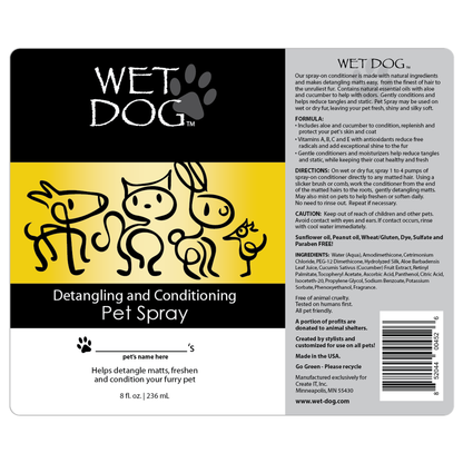 Wet Dog - Detangling and Conditioning Pet Spray