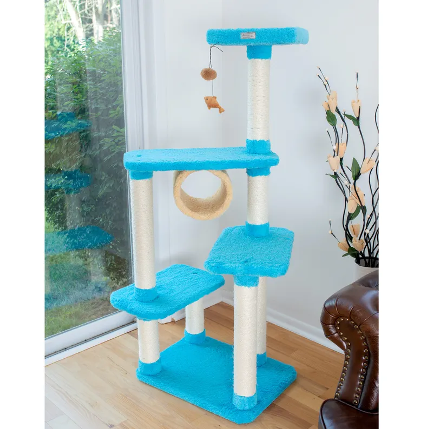 Armarkat Cat Climber, Real Wood Cat Junggle Tree Skyblue