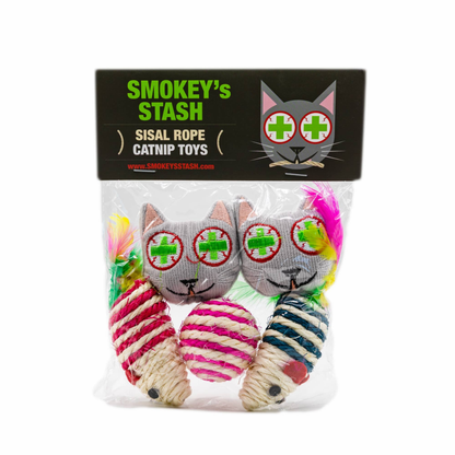 Smokey's Stash Catnip Toys and Sisal Mouse