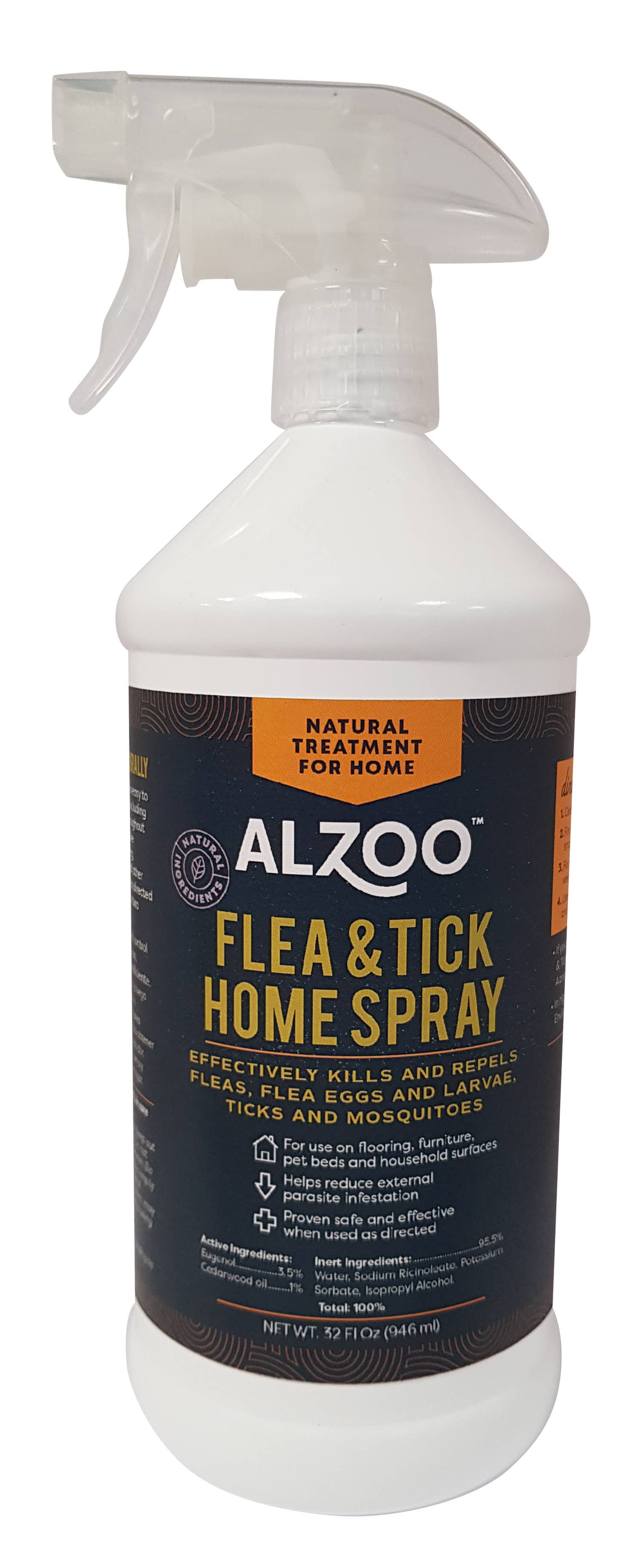 ALZOO Plant-Base Flea & Tick Home Spray, 32oz