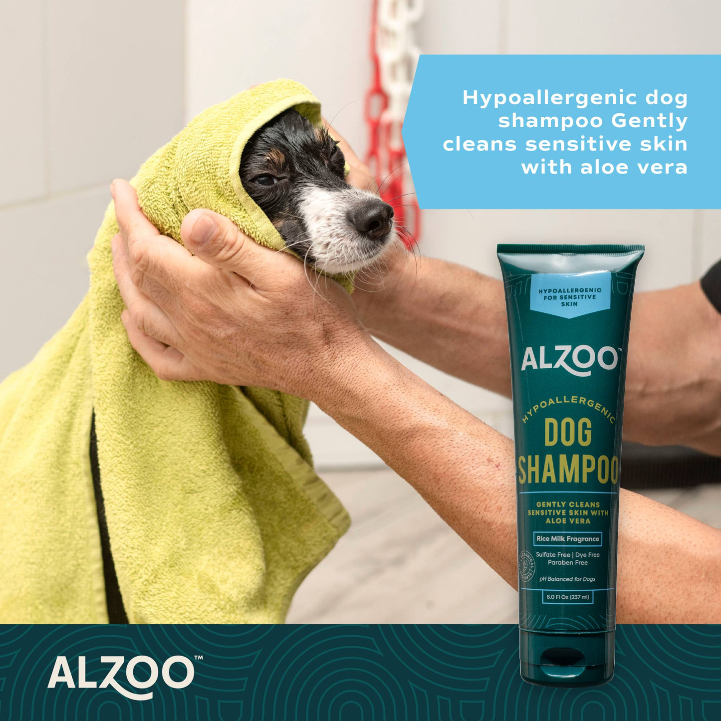 ALZOO Plant-Based Hypoallergenic Dog Shampoo, 8oz