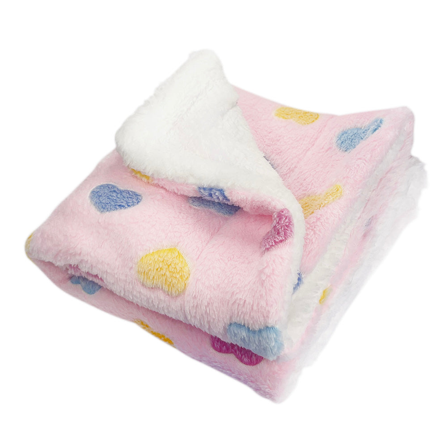 Ultra Plush Colorful Hearts Blanket