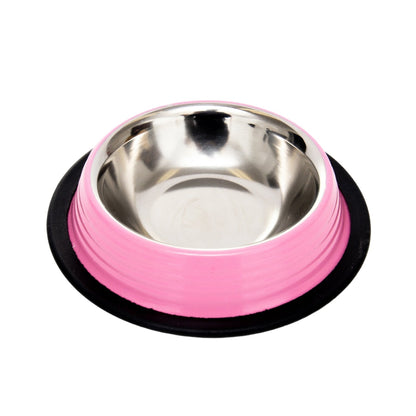 Country Living Set of 2 Ribbed No-Tip Non-Skid Pet Bowls - Durable & Safe for Cats & Dogs - Prevents Spills - Ideal for Small to Medium Pets - Easy to Clean & Maintain – Carnation Pink