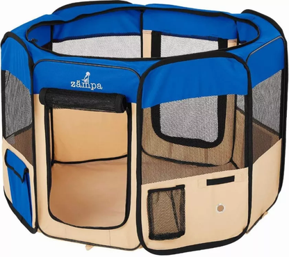 Zampa Portable Foldable Pet playpen Exercise Pen Kennel + Carrying Case