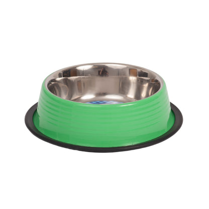 Country Living Set of 2 Ribbed No-Tip Non-Skid Pet Bowls - Durable & Safe for Cats & Dogs - Prevents Spills - Ideal for Small to Medium Pets - Easy to Clean & Maintain – Irish Green