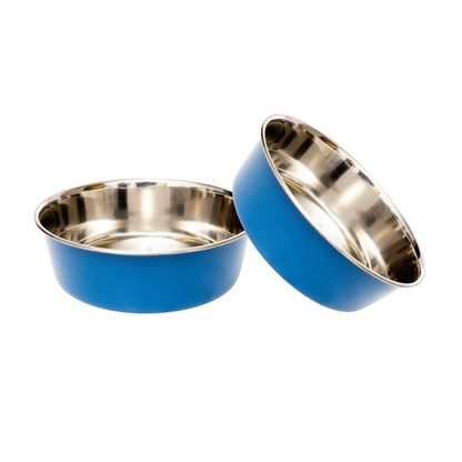 Country Living Set of 2 Heavy Gauge Stainless Steel Dog Bowls - Non-Skid, Durable & Rust-Resistant, Perfect for Food & Water