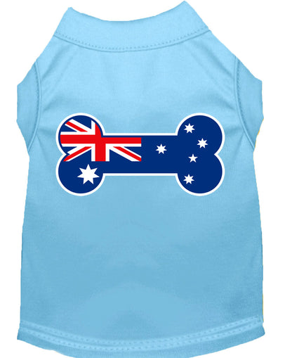 Pet Dog & Cat Shirt Screen Printed, "Bone Shaped Australian Flag"