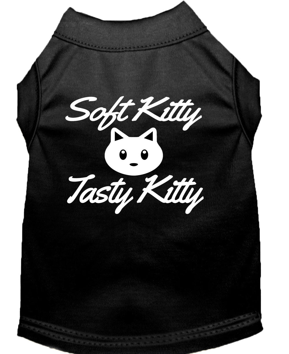 Pet Dog & Cat Shirt Screen Printed, "Soft Kitty, Tasty Kitty"