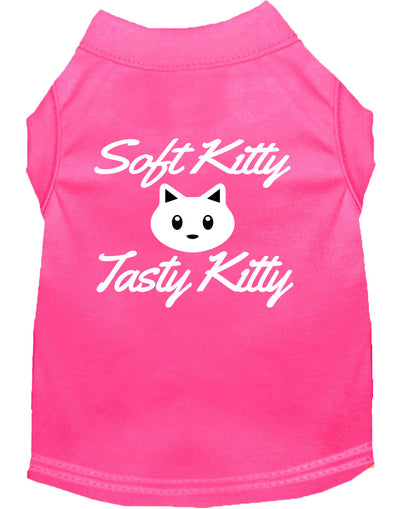 Pet Dog & Cat Shirt Screen Printed, "Soft Kitty, Tasty Kitty"