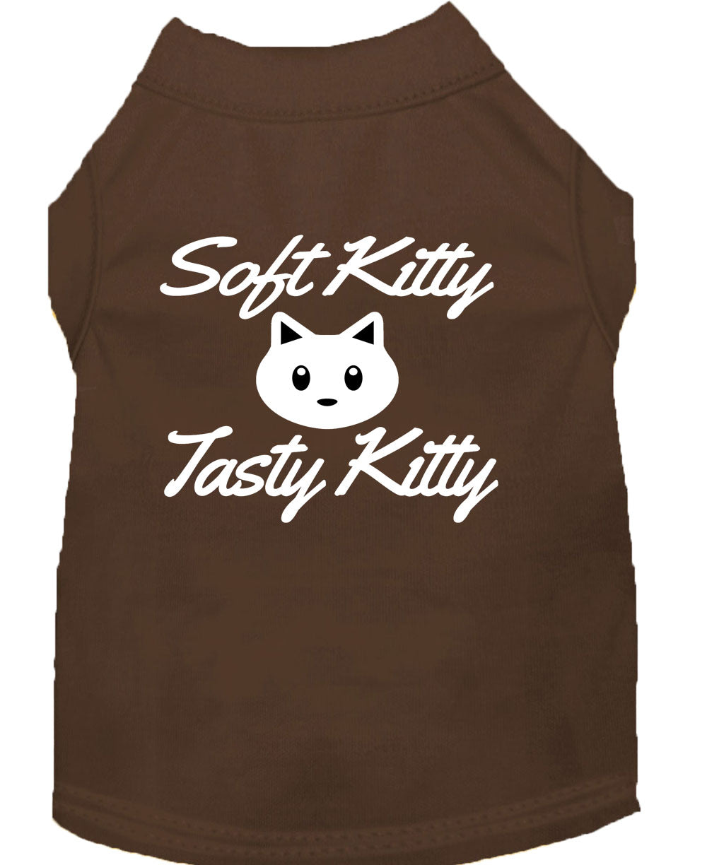 Pet Dog & Cat Shirt Screen Printed, "Soft Kitty, Tasty Kitty"