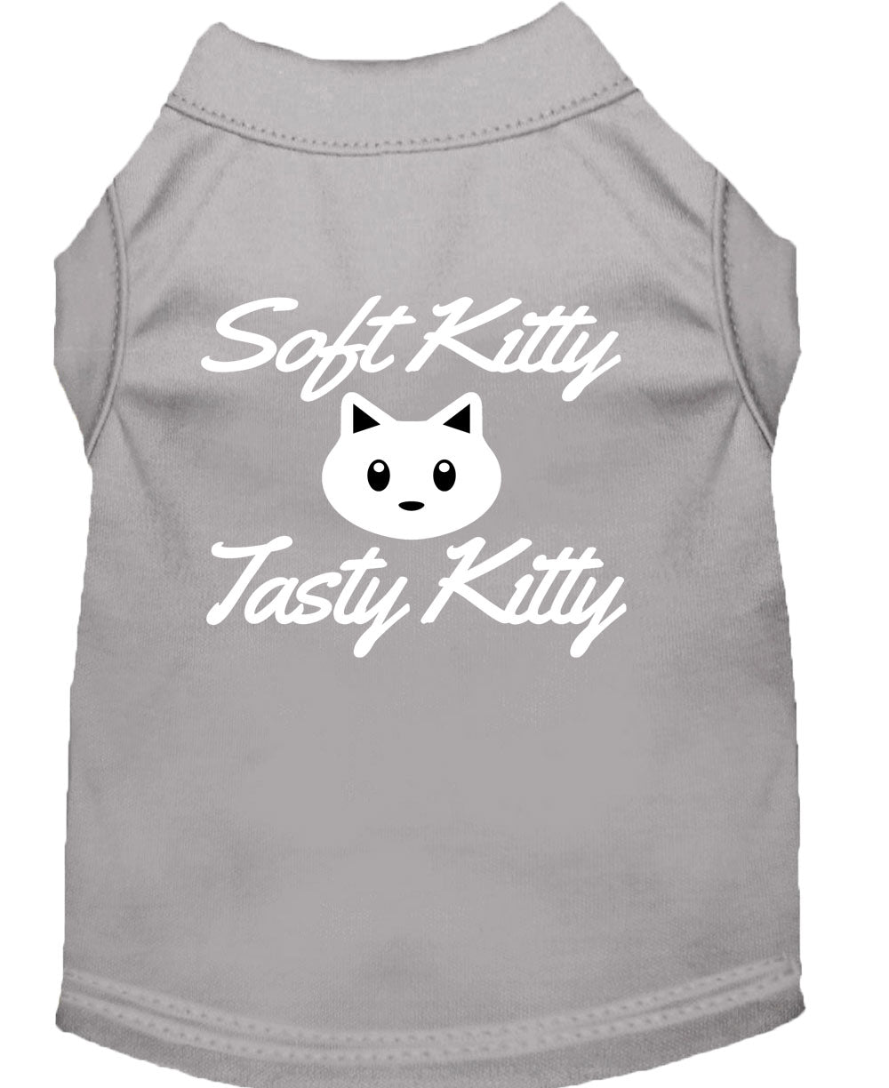 Pet Dog & Cat Shirt Screen Printed, "Soft Kitty, Tasty Kitty"