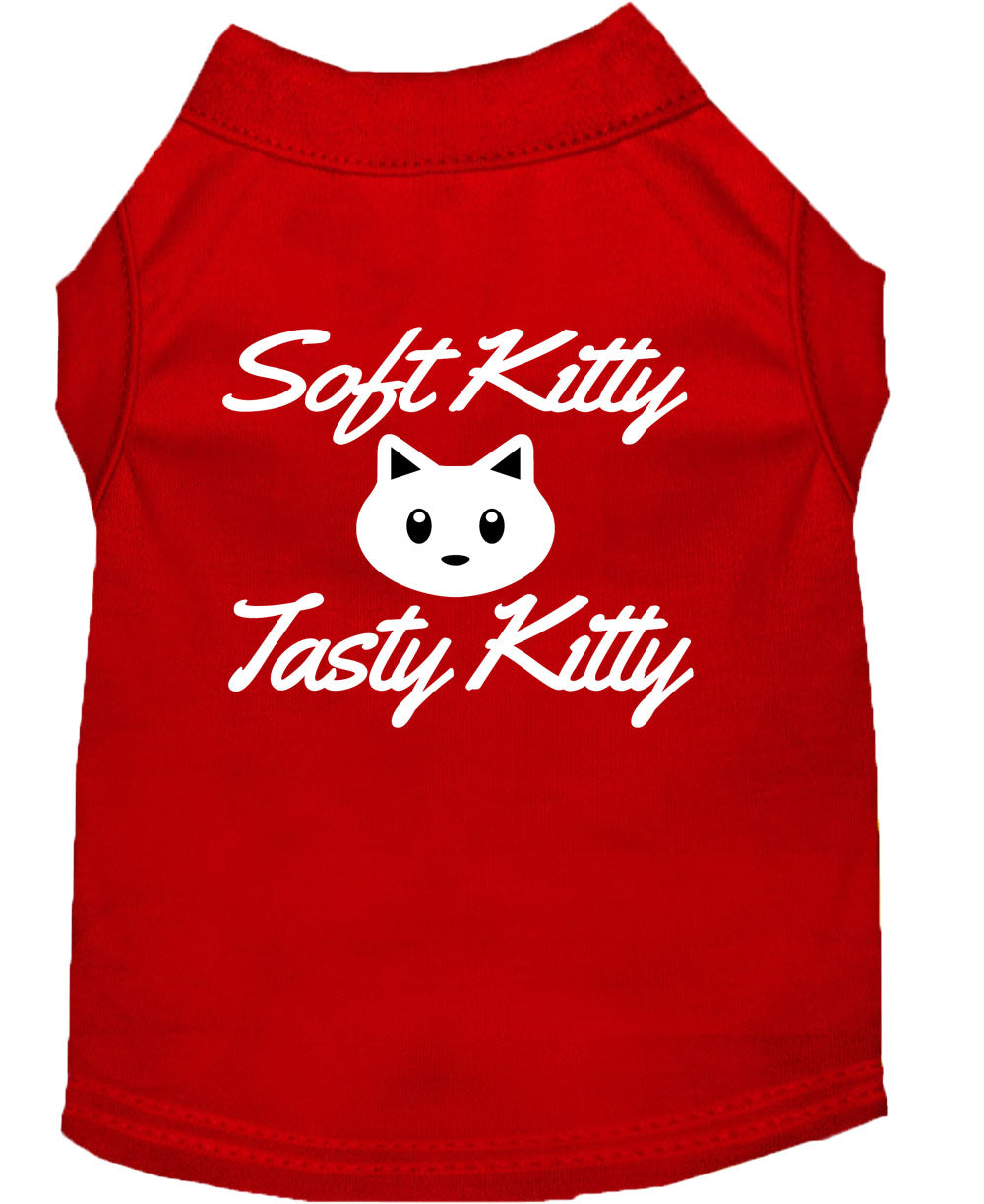 Pet Dog & Cat Shirt Screen Printed, "Soft Kitty, Tasty Kitty"