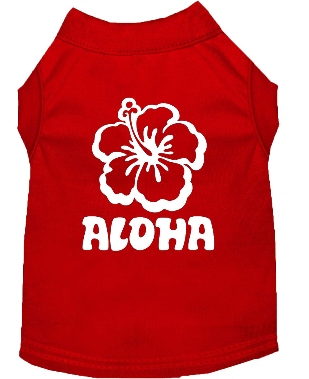 Pet Dog & Cat Shirt Screen Printed, "Aloha Flower"