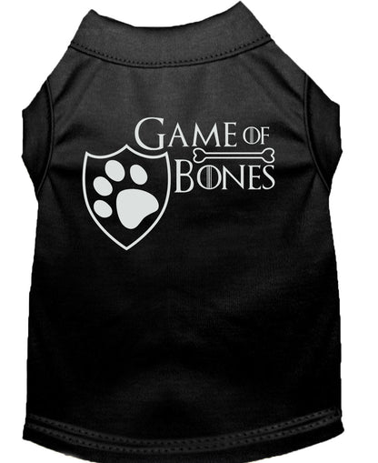 Pet Dog & Cat Shirt Screen Printed, "Game of Bones"