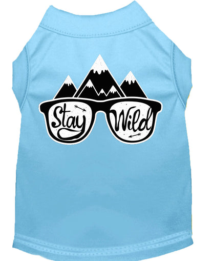 Pet Dog & Cat Shirt Screen Printed, "Stay Wild"